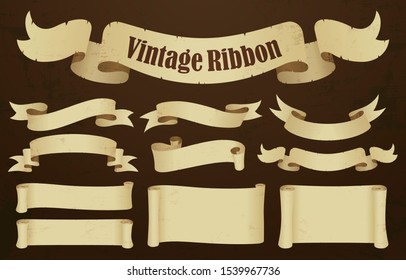 Vintage design Ribbon and Paper set