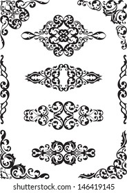 Vintage design set isolated on white