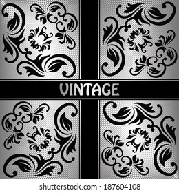 Vintage design. Striped silver background. Original style              