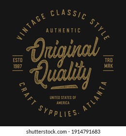  Vintage  Design for T Shirt with Textured Lettering Composition. Print, Logo, Poster. Vector Illustration.