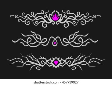 vintage design tattoo vector element borders frames set