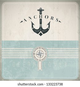 Vintage Design Template With Anchor - EPS10 Compatibility Required