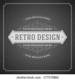 Vintage design template. Card and place for text. Retro flourish and calligraphic typographic design elements
