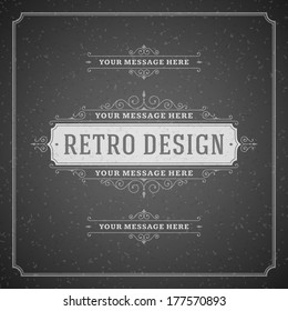 Vintage design template. Card and place for text. Retro flourish and calligraphic typographic design elements