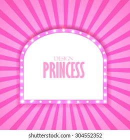 Vintage design template. Princess design. Vector illustration