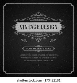 Vintage design template. Retro card and place for text. 