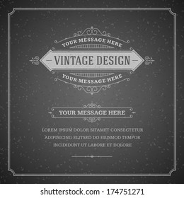 Vintage design template. Retro card and place for text. 