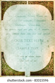 Vintage design template. Retro frames, ornaments.