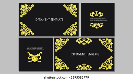 Vintage design template with retro ornament. Modern banner, postcard with text. Vector illustration.