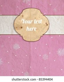 vintage design template with snowflakes