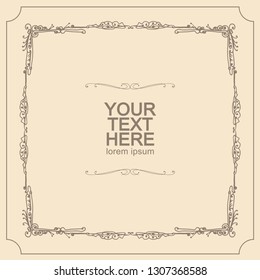 Vintage design template for wedding and birthday invitations, posters, brochures, covers. vector illustration