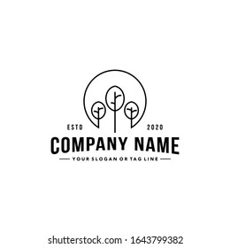 vintage design tree logo vector template