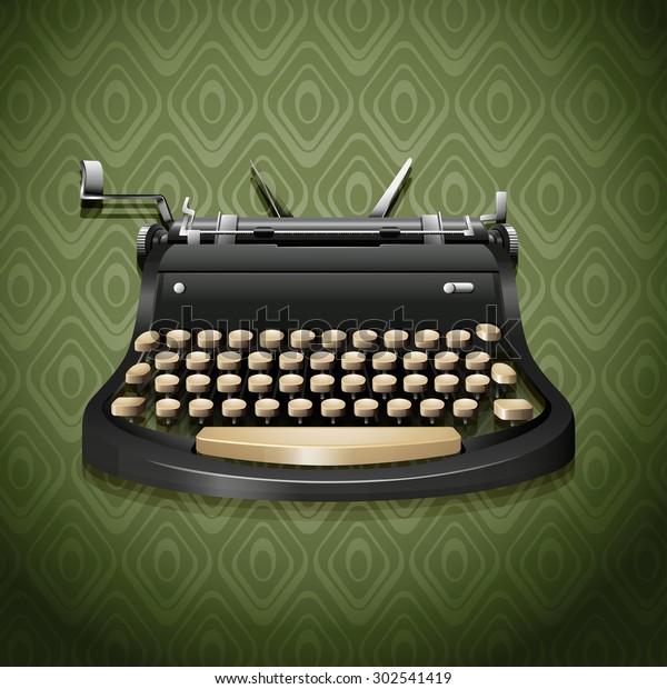 Vintage Design Typewriter Illustration Stock Vector (Royalty Free