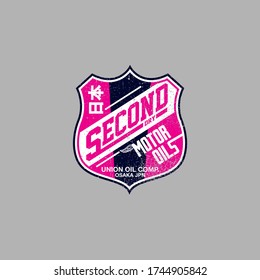 Vintage Design Vektor-Emblem für T-Shirt-Prints,Vector-Illustration.Übersetzung Japan