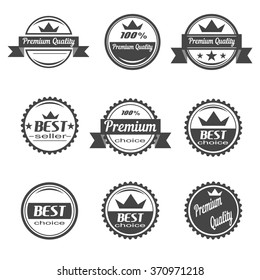 Vintage design vector labels and bages for business and promotion. Medals of premium quality, best choice medal isolated on white background. Vector illustration.