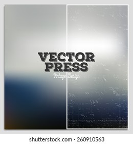 Vintage design vector press template. Summer time poster. Blurred mesh background.