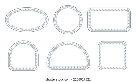 Vintage Designed Rope Borders Set. Collection Of Nautical Vector Frames. Decorative Elements For Your Design.