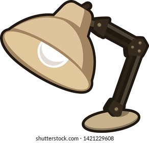 Vintage desk lamp vector cartoon 