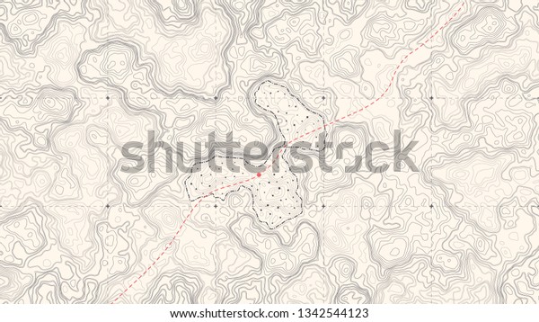 Vintage\
Detailed Contour Topographic Map Of Wild West Abstract Vector\
Background. Retro Outline Topographic Map\
Vector