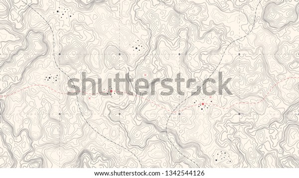 Vintage\
Detailed Contour Topographic Map Of Wild West Abstract Vector\
Background. Retro Outline Topographic Map\
Vector