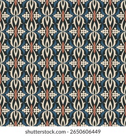 Vintage Detailed Floral Ornament Seamless Repeatable Pattern Design