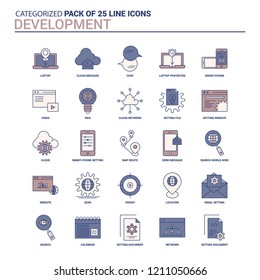 Vintage Development Icon set - 25 Flat Line icon set