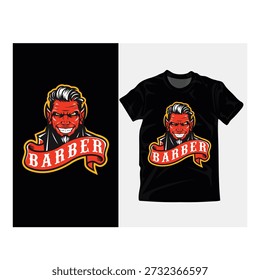 Vintage Teufel Kopf Illustration für T-Shirt Design