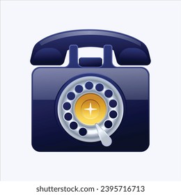 Vintage Dial phone vector icon