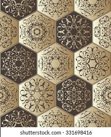 Vintage diamond ornament, vector jewelry seamless pattern. Lace elements for decoration. Luxury design. Can be used as a template for tile  