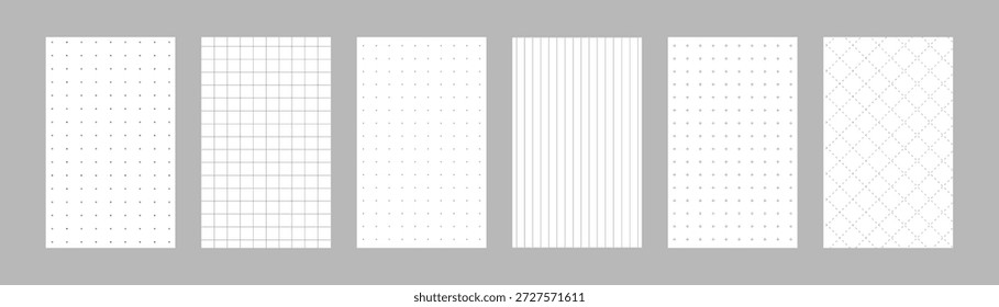 Folha de diário vintage e modelo de página. Diário ou bloco de notas imprimível com design de papel com linhas ou grade clássico. Ilustração de vetor imprimível.