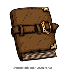 Vintage diary vector illustration isolated on white background