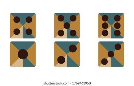 Vintage dice Set icon.Illustration isolated vector sign symbol.