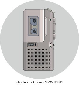 vintage dictaphone vector illustration, old technique