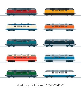 Vintage diesel locomotive in various paint options