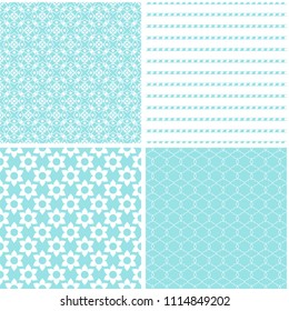 Vintage different vector seamless patterns. Set of geometric ornament.