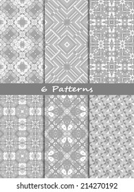 Vintage different vector seamless patterns.
