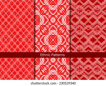 Vintage different vector seamless patterns. 