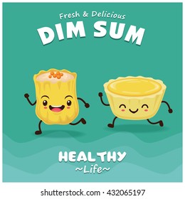 Vintage dim sum poster design. 