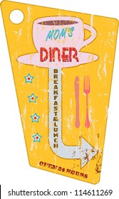 Vintage diner sign, vector illustration, scalable to any size