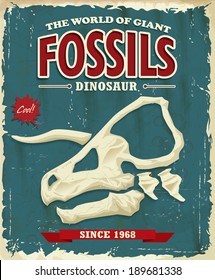 Vintage Dinosaur fossils poster design