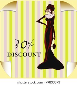 vintage discount tag - vector illustration