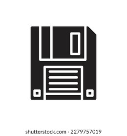 Vintage Diskette Filled Icon Vector Illustrator