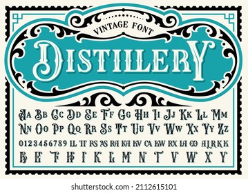 Vintage Display Font, this font can be used for vintage logotypes, alcohol labels, or for other packages.