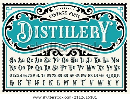 Vintage Display Font, this font can be used for vintage logotypes, alcohol labels, or for other packages.