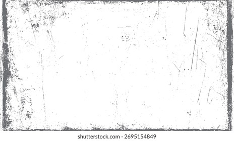 Textura de borde con problemas de Antiguas para superposiciones de gráficos. Superficie desgastada con rasguños dispersos y diseño de borde áspero