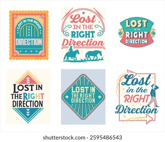 Vintage distressed typography design in western retro style font