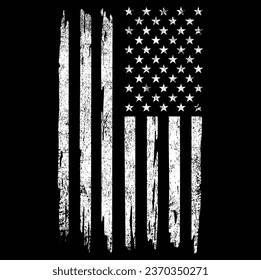 Vintage Distressed White American Flag T-Shirt Vector Design, United States Flag, American Pride Flag, US 4th Of July Tee