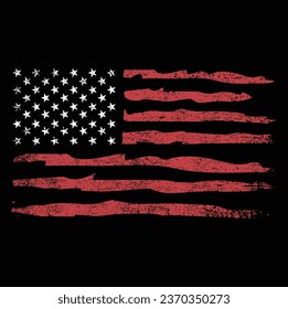 Vintage Distressed White American Flag T-Shirt Vector Design, United States Flag, American Pride Flag, US 4th Of July Tee