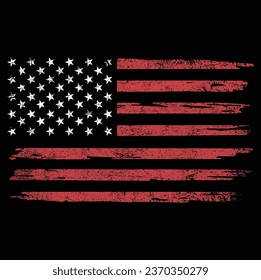 Vintage Distressed White American Flag T-Shirt Vector Design, United States Flag, American Pride Flag, US 4th Of July Tee