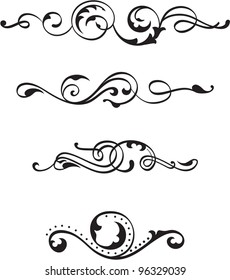 Vintage divide scrolls on white